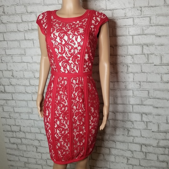 Tadashi Shoji Dresses & Skirts - Tadashi Shoji Red Lace Midi dress